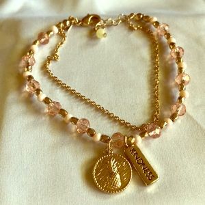 Inner goddess double row charm bracelet pineapple